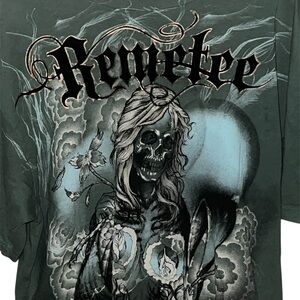 Remetee Mens Skull Mermaid T-Shirt size L